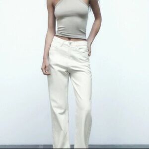 Zara Off-White Denim Jeans size 8